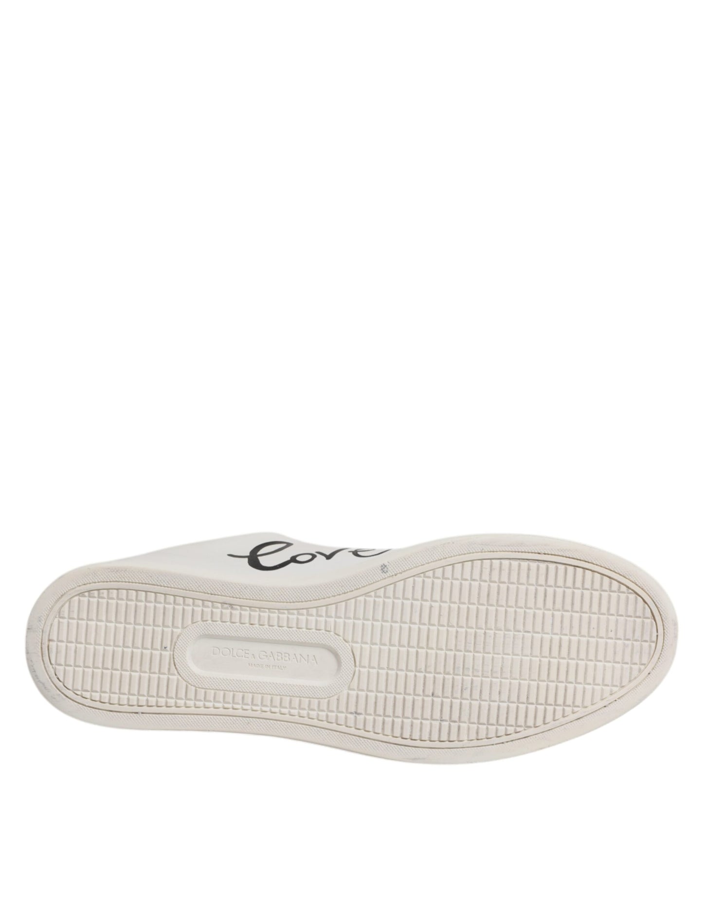 Dolce & Gabbana Weiß Leder Herz verschönert Turnschuhe Schuhe