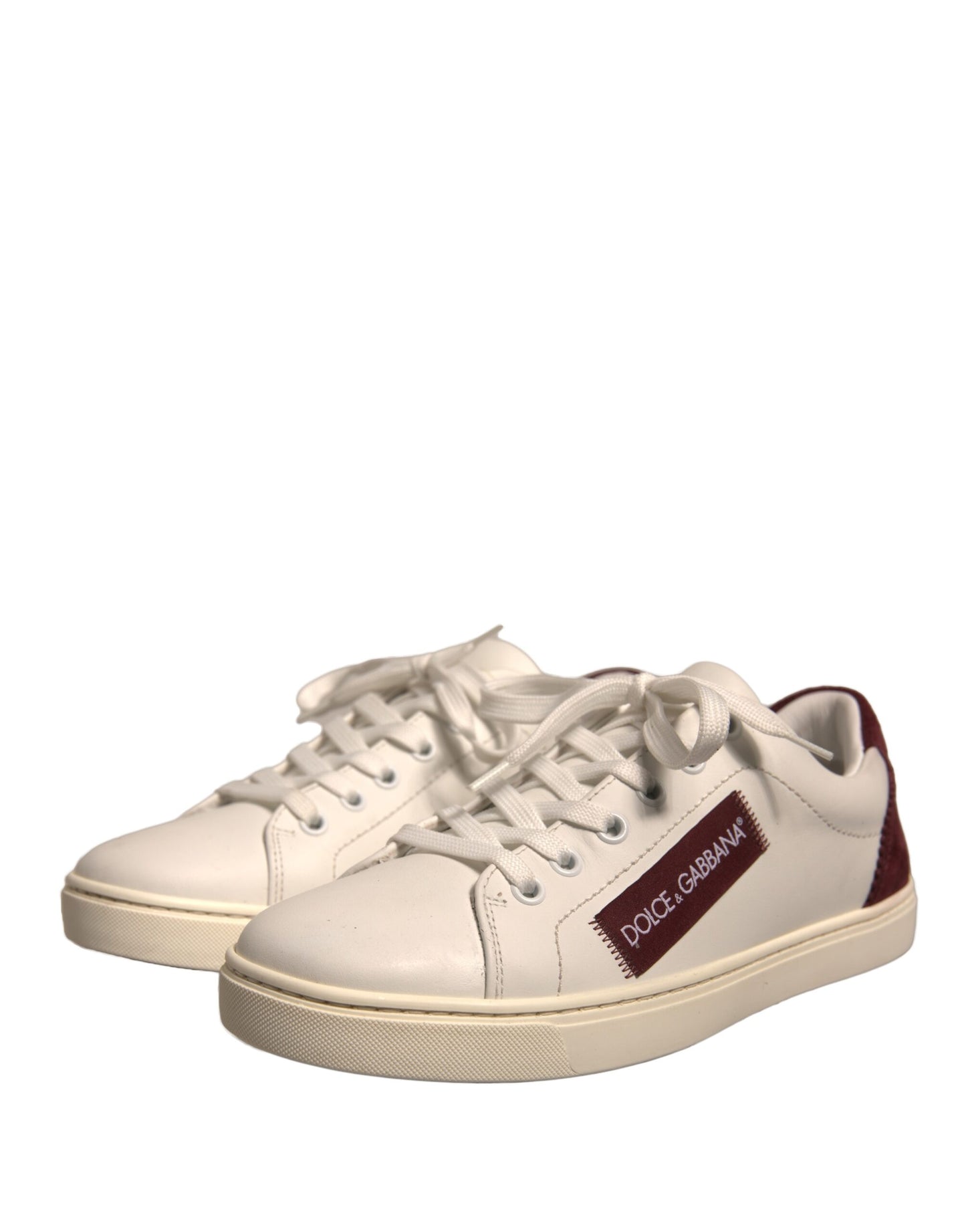 Dolce & Gabbana Weiß Wildleder Leder Low Top Turnschuhe Schuhe