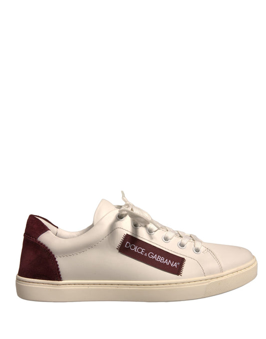 Dolce & Gabbana Weiß Wildleder Leder Low Top Turnschuhe Schuhe