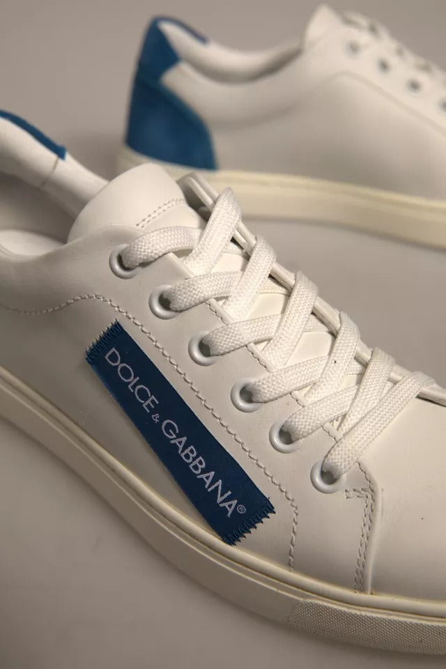 Dolce & Gabbana Weiß Wildleder Leder Low Top Turnschuhe Schuhe
