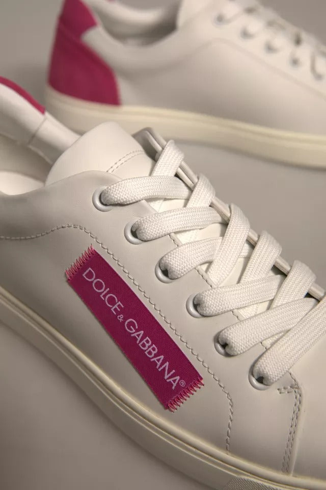 Dolce & Gabbana Weiß Wildleder Leder Low Top Turnschuhe Schuhe