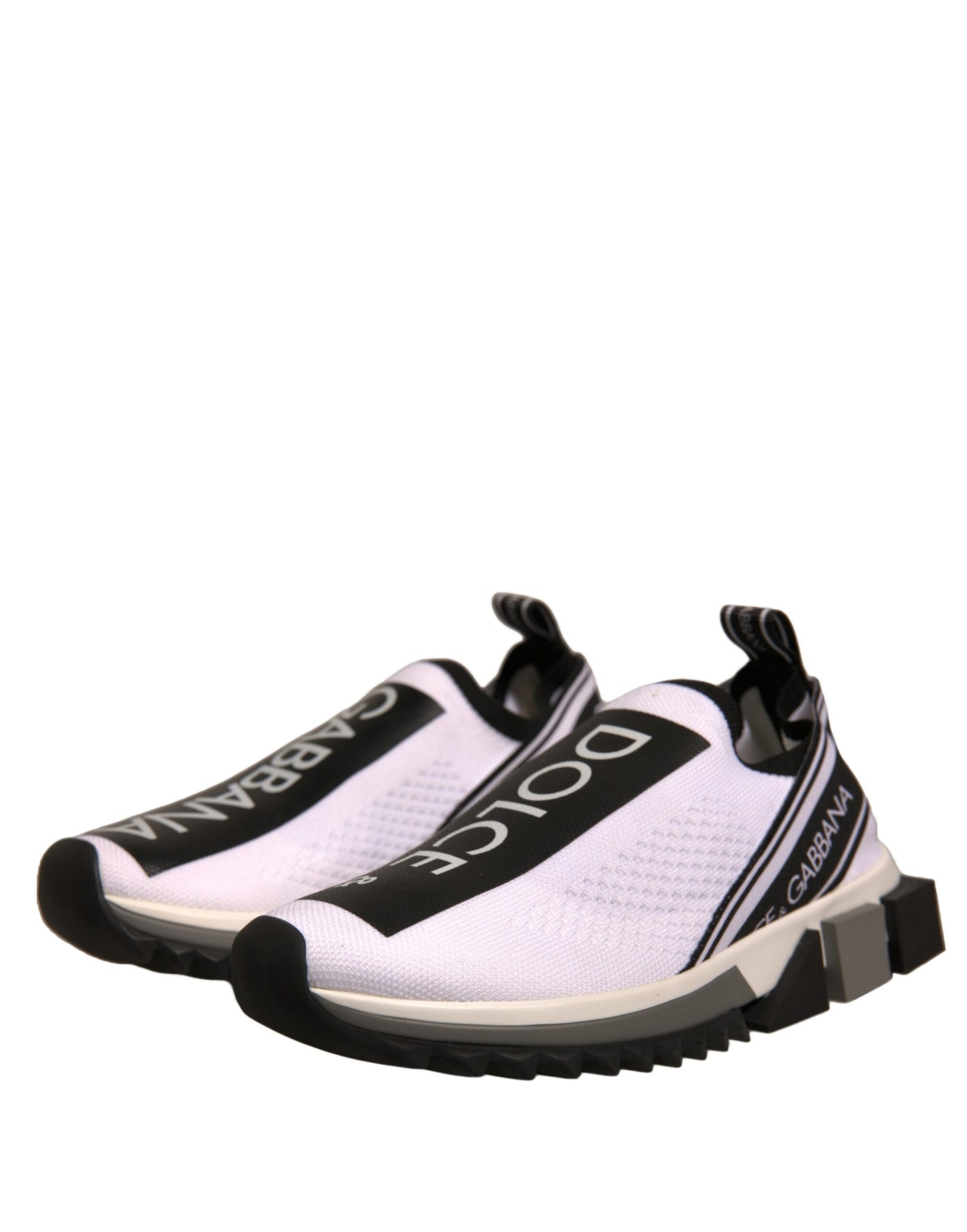 Dolce & Gabbana Weiß Schwarz Slip On Sorrento Sneakers Schuhe