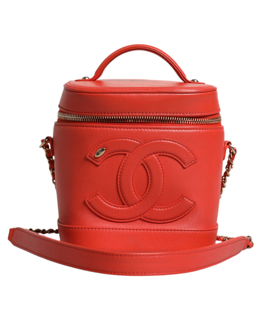 Chanel Orange Coco Mark Vanity Kette Schulter Hand Geldbörse