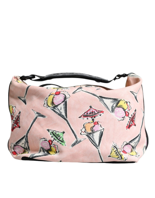 Chanel Rosa Cruise Collection Parfait Canvas bedruckte Tasche Geldbörse