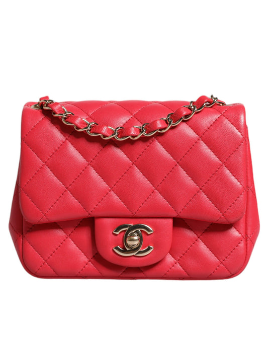 Chanel Rosa Matelasse Kette Schulter Lammfell Geldbörse Mini