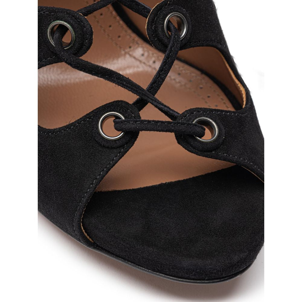 Alaïa Schwarze Wildleder-Sandale