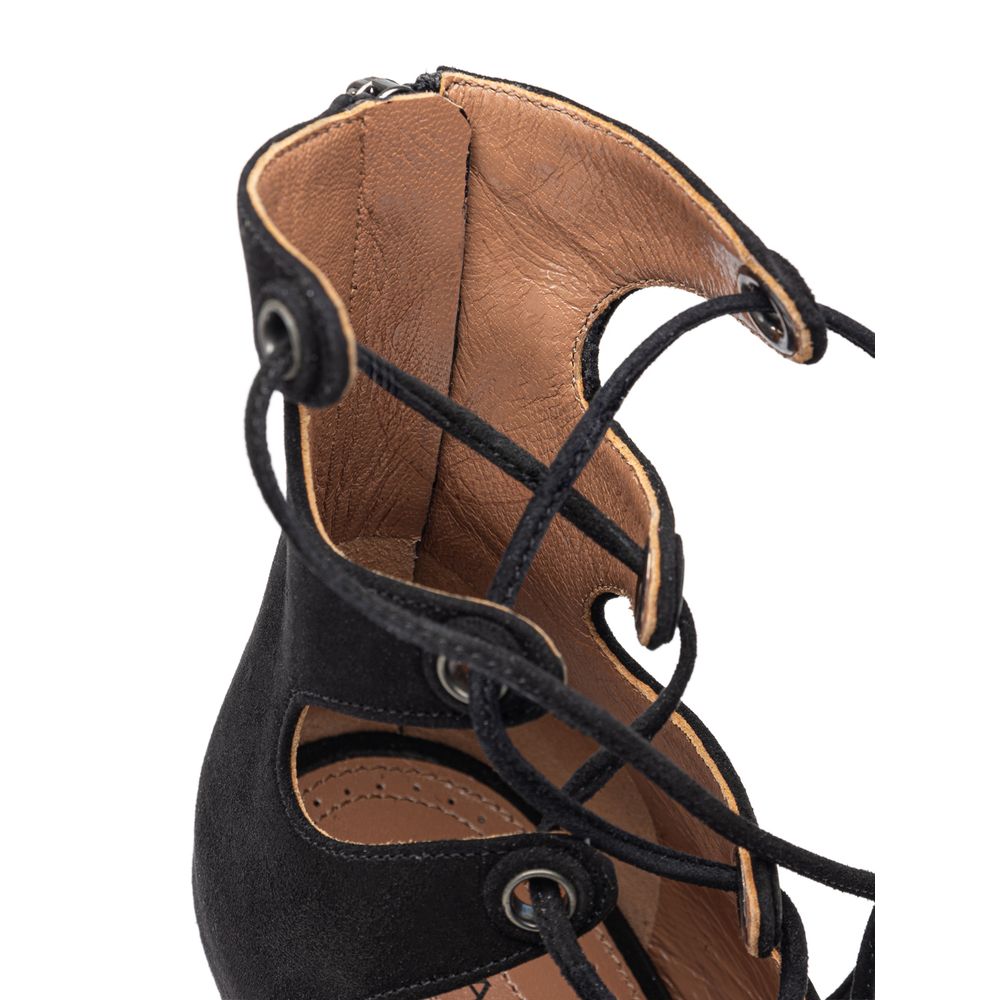 Alaïa Schwarze Wildleder-Sandale