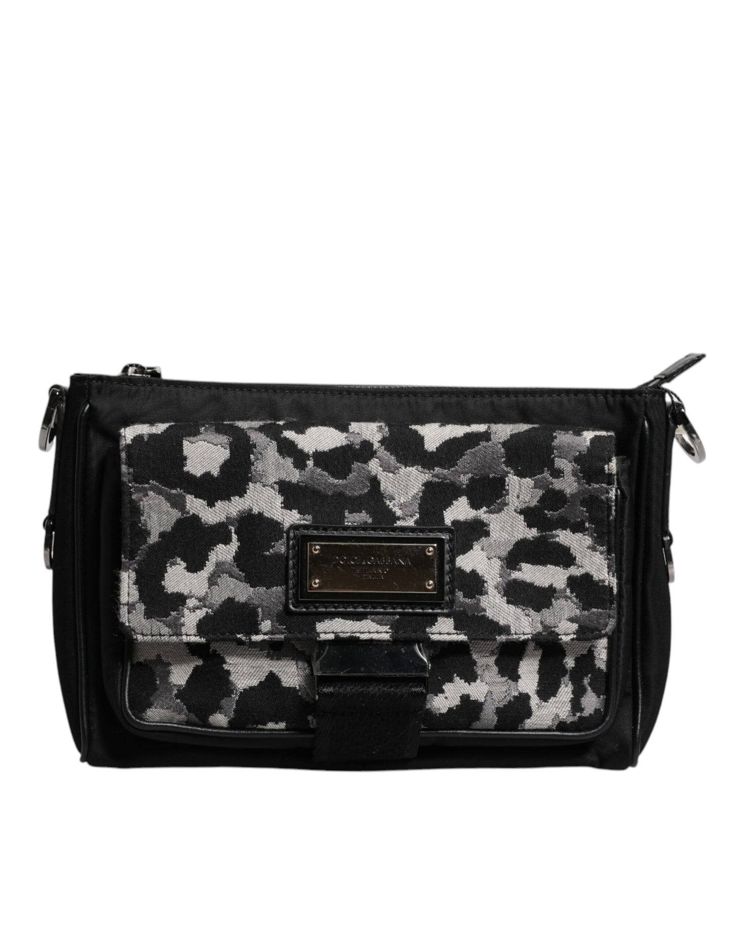 Dolce & Gabbana Multicolor Leopard Jacquard Crossbody Tasche