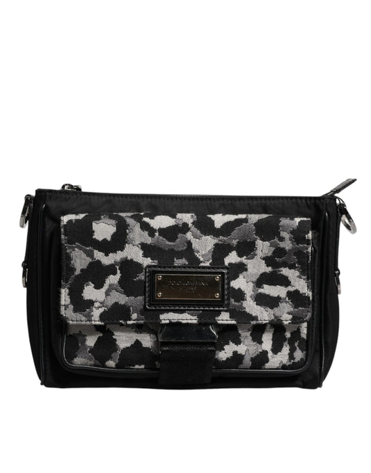 Dolce & Gabbana Multicolor Leopard Jacquard Crossbody Tasche