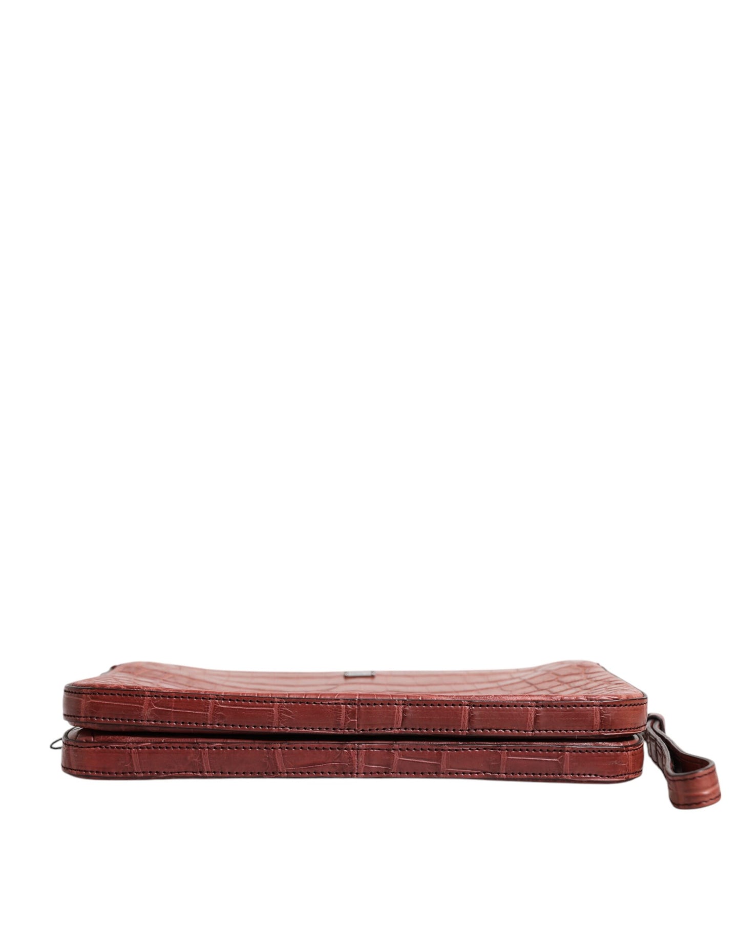 Dolce & Gabbana Bordeaux Krokoleder Logo-Plakette Herren Aktentasche Tasche