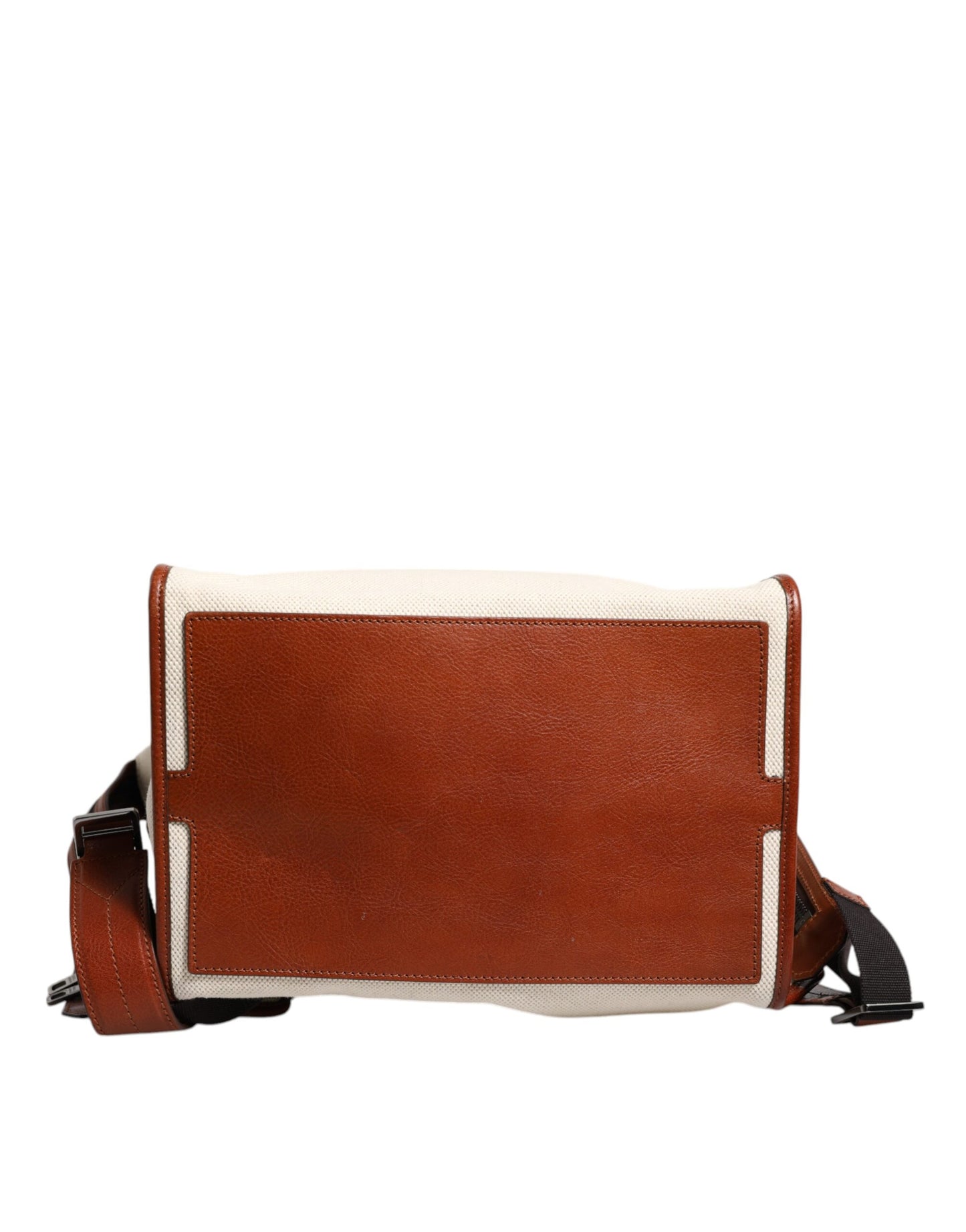 Dolce & Gabbana Beige Braun Segeltuch Leder EDGE Reise Männer Rucksack Tasche