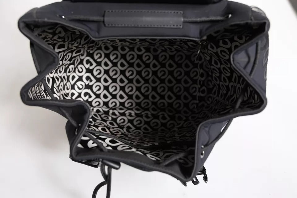 Dolce & Gabbana Schwarzer Neopren Nylon DG Logo Schulrucksack Tasche