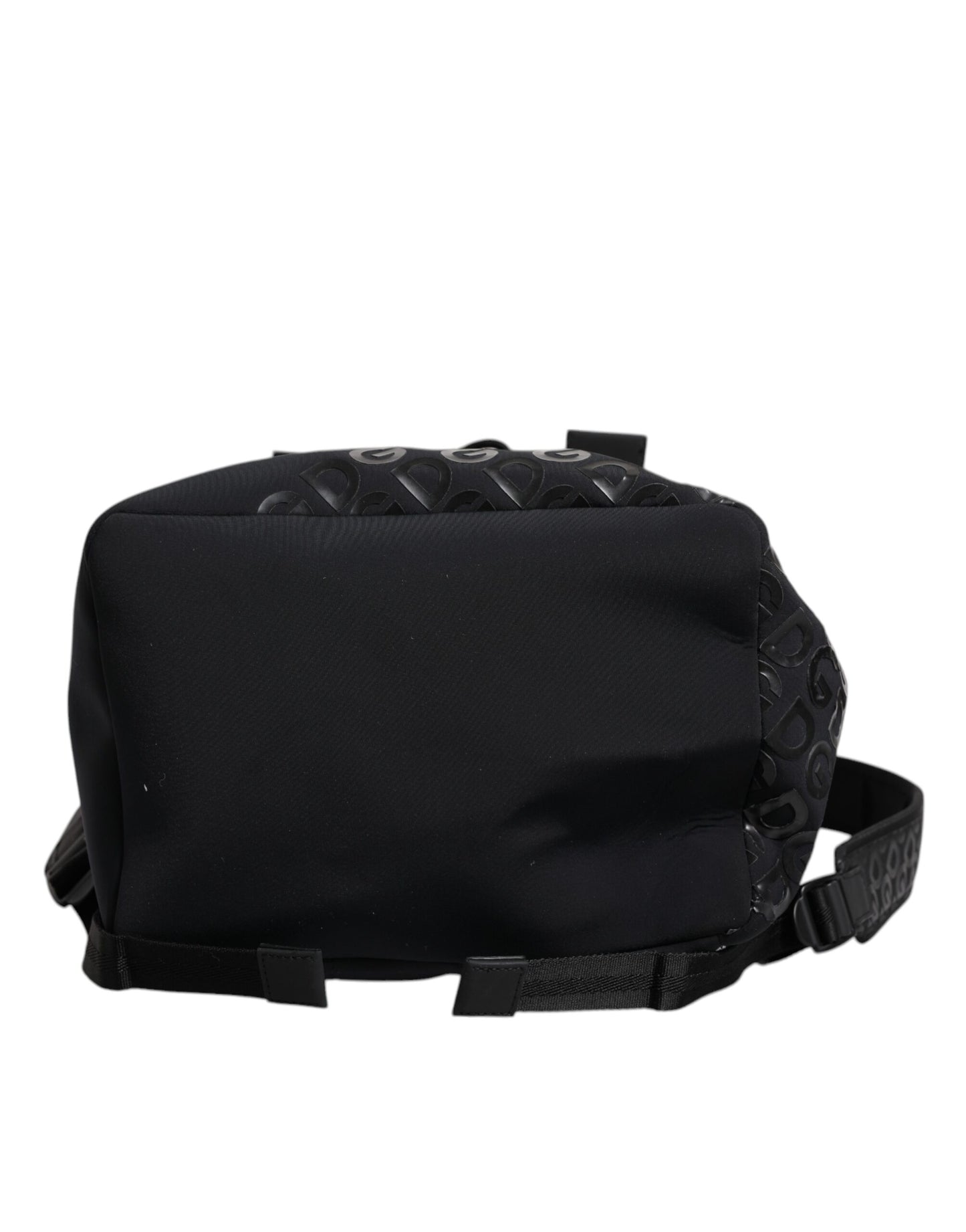 Dolce & Gabbana Schwarzer Neopren Nylon DG Logo Schulrucksack Tasche