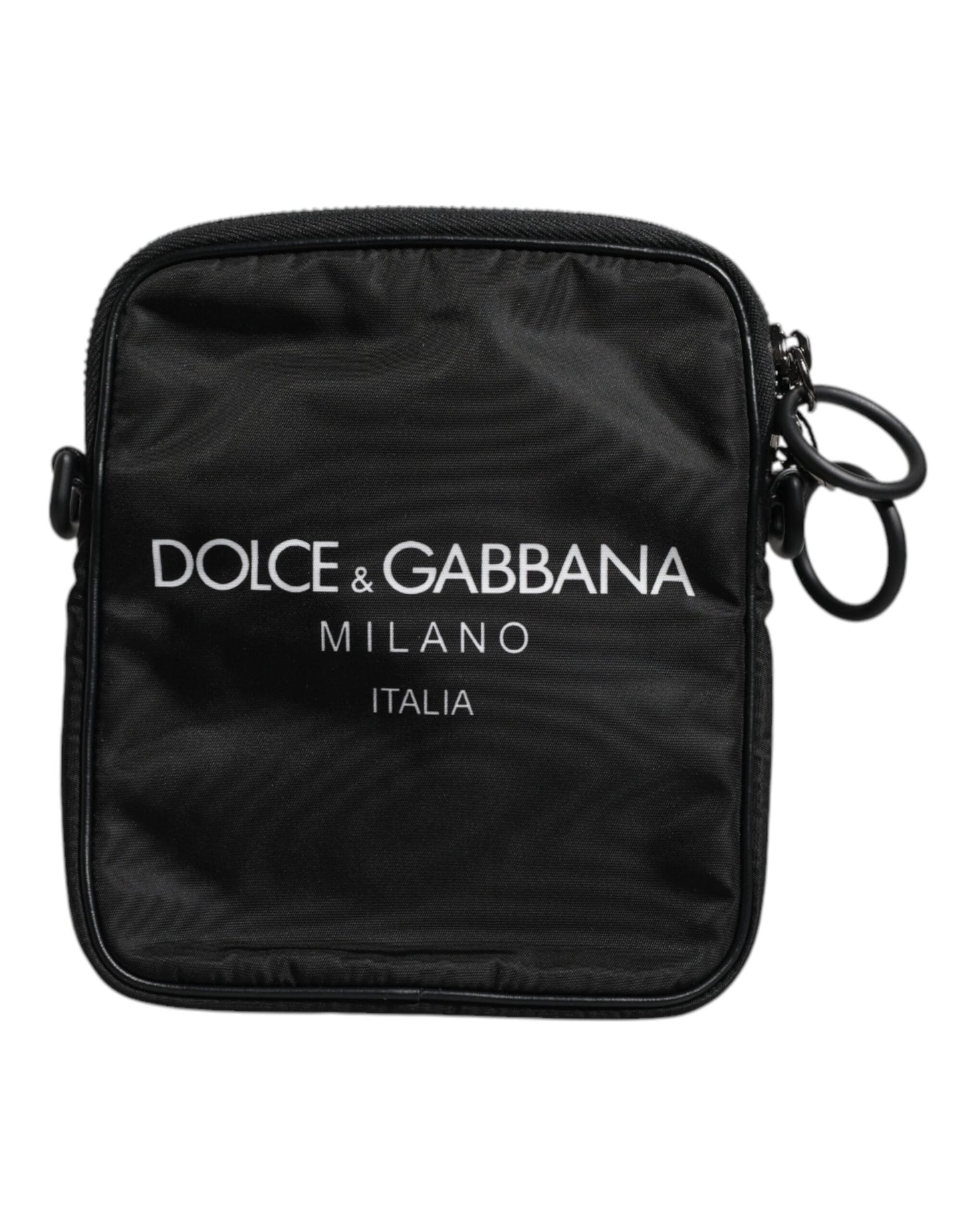 Dolce & Gabbana Schwarze Logo Print Scuba Crossbody Umhängetasche