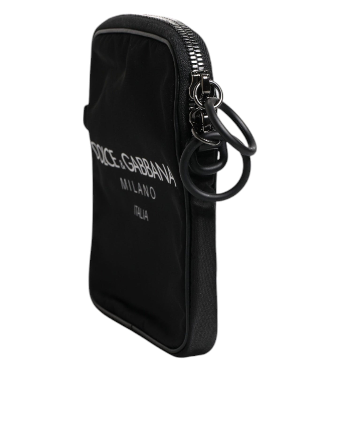 Dolce & Gabbana Schwarze Logo Print Scuba Crossbody Umhängetasche