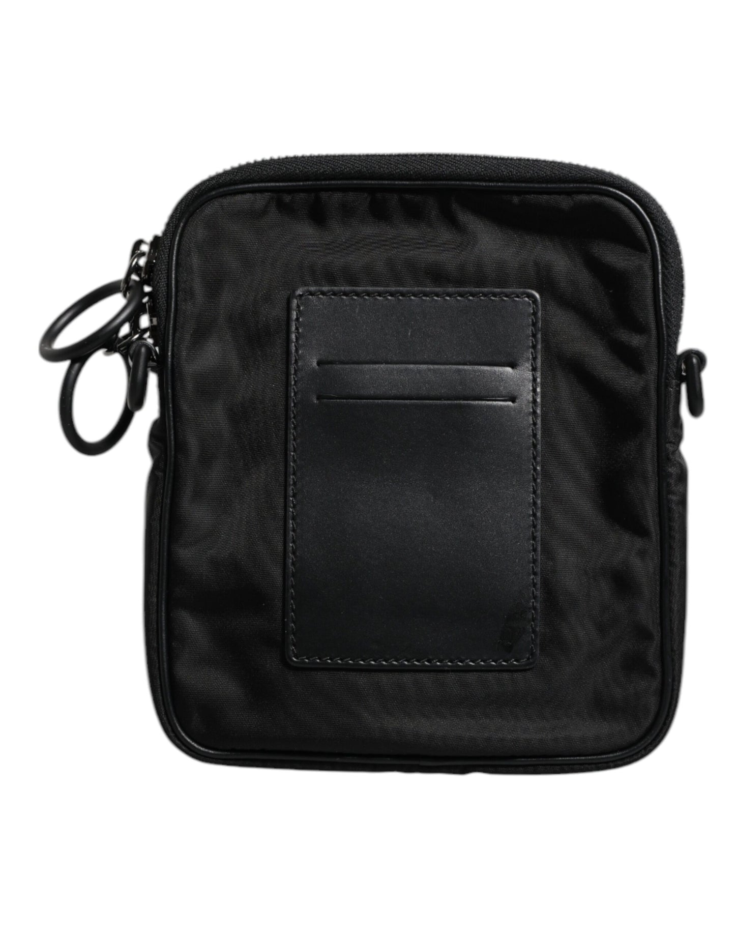 Dolce & Gabbana Schwarze Logo Print Scuba Crossbody Umhängetasche