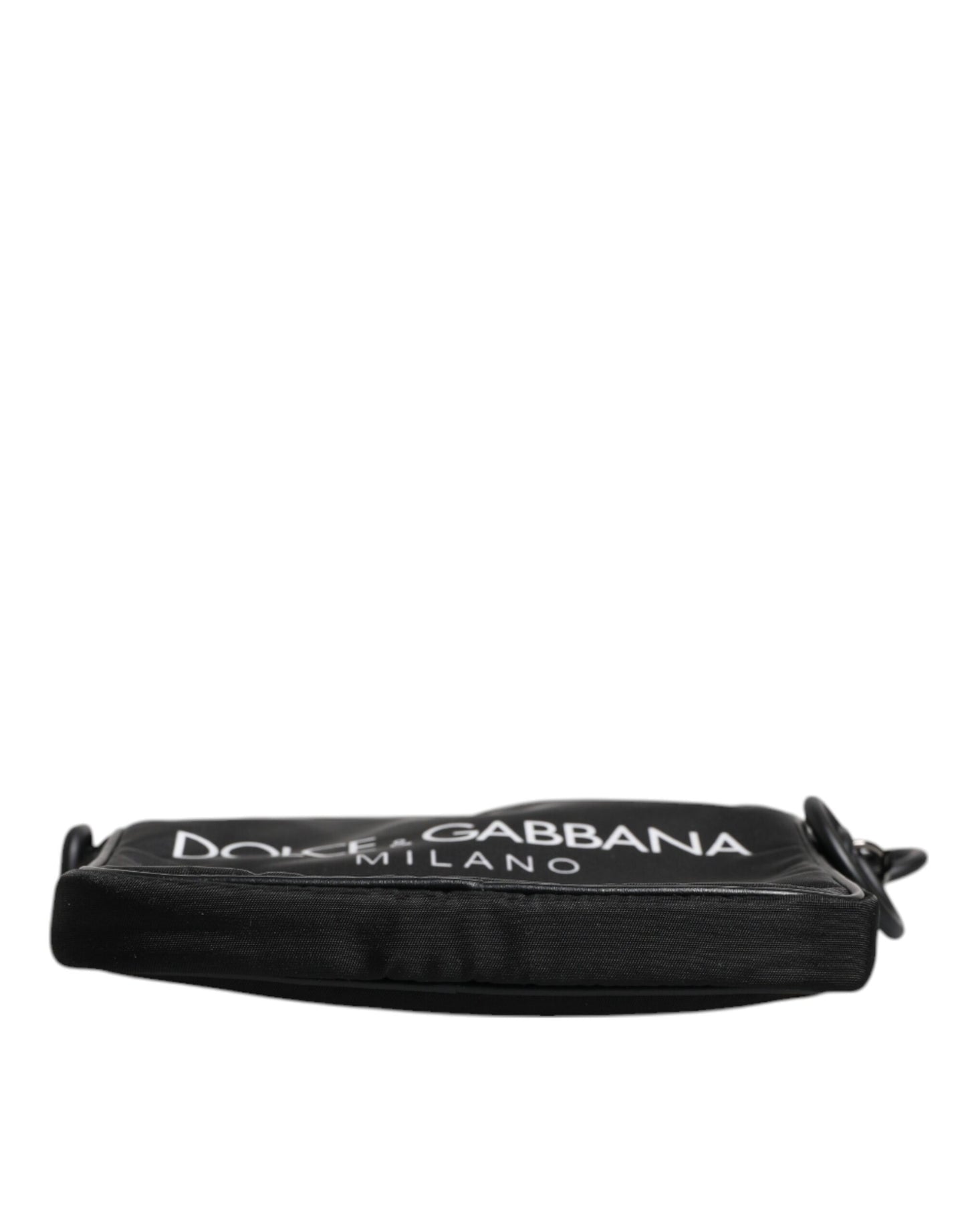 Dolce & Gabbana Schwarze Logo Print Scuba Crossbody Umhängetasche