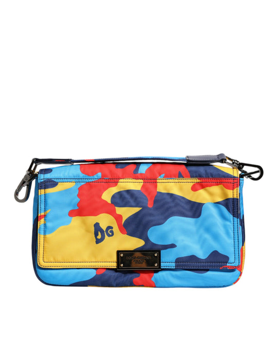 Dolce & Gabbana Multicolor Camouflage Nylon Crossbody Tasche