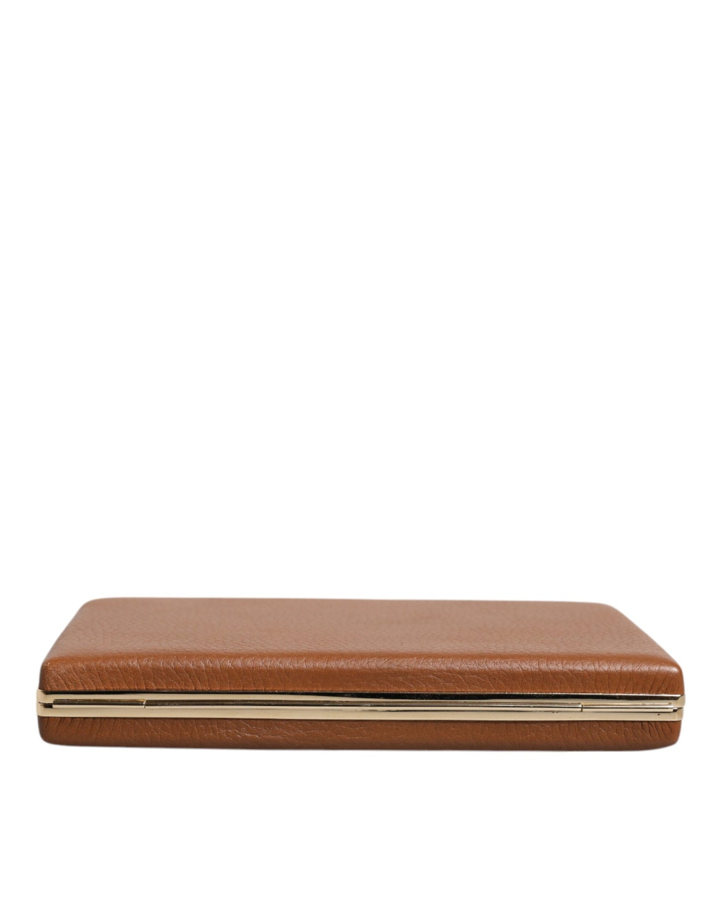 Dolce & Gabbana Braune Leder Clutch Abend Crossbody Tasche