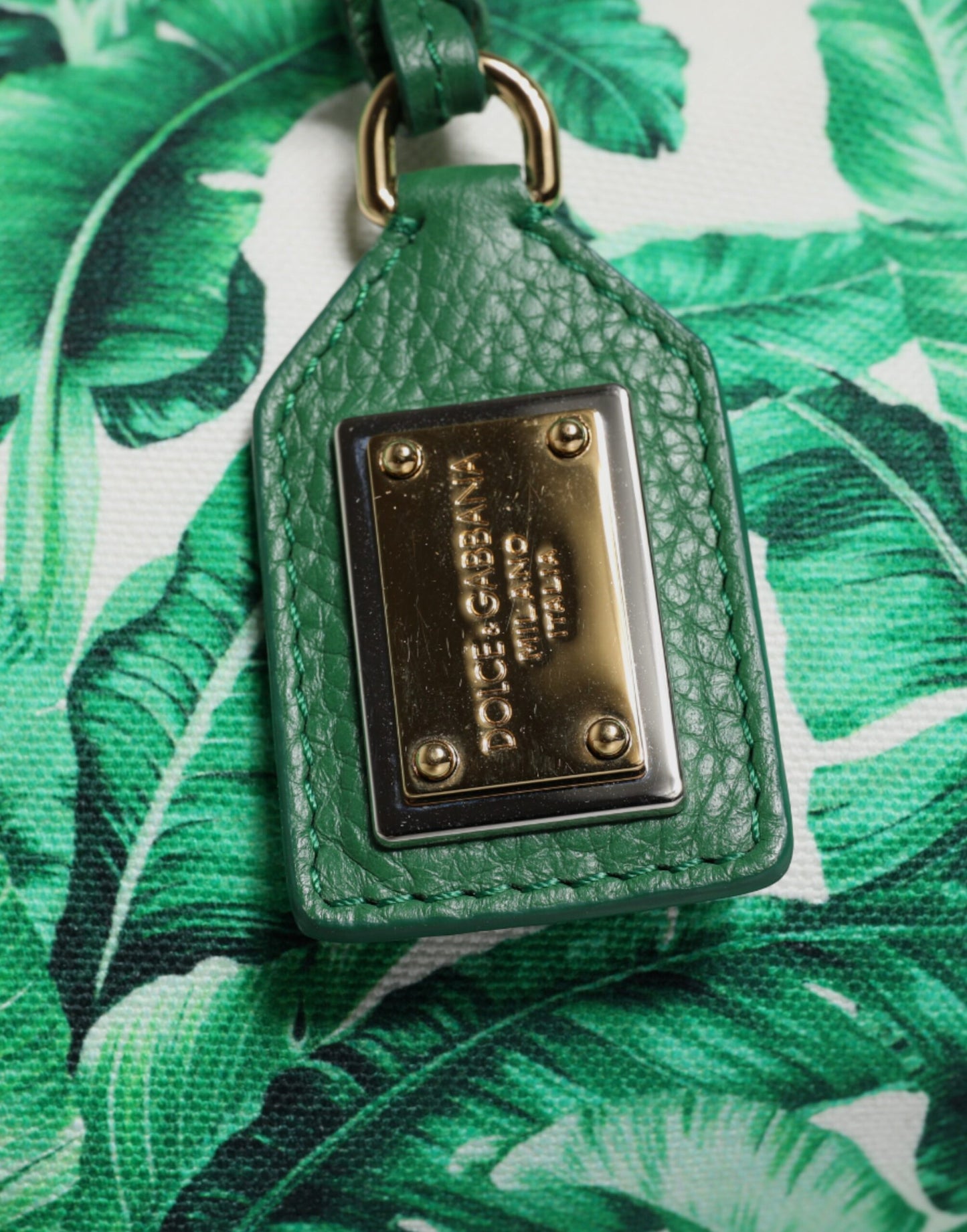 Dolce & Gabbana Grüne Canvas Botanical Garden Frauen Tragetasche
