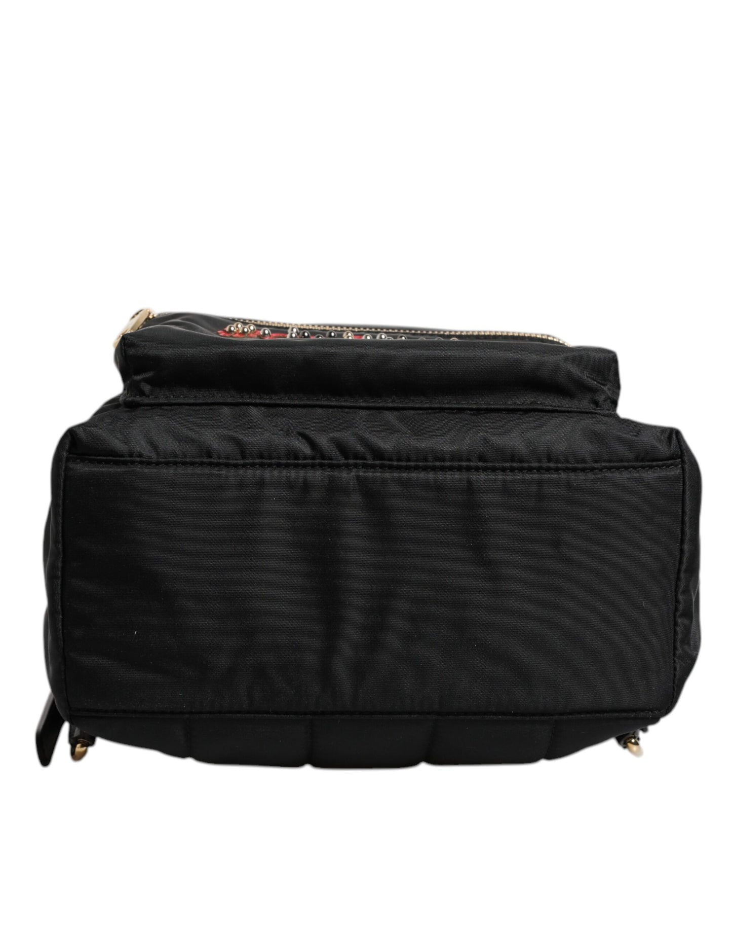 Dolce & Gabbana Schwarzes Nylon #DGFAMILY VULCANO verschönerte Rucksacktasche