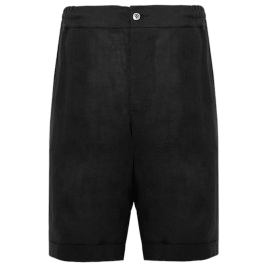 Alpha Studio Schwarzes Leinen kurz