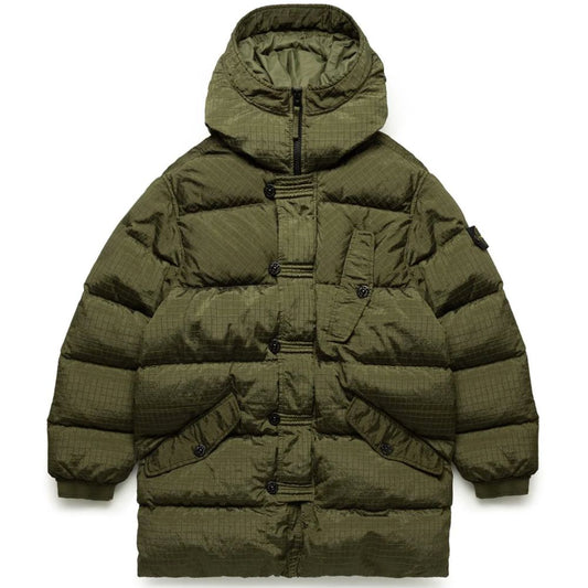 Stone Island Grüner Nylon Herren Parka