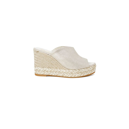 Espadrilles Goldene Leder-Plateaus &amp