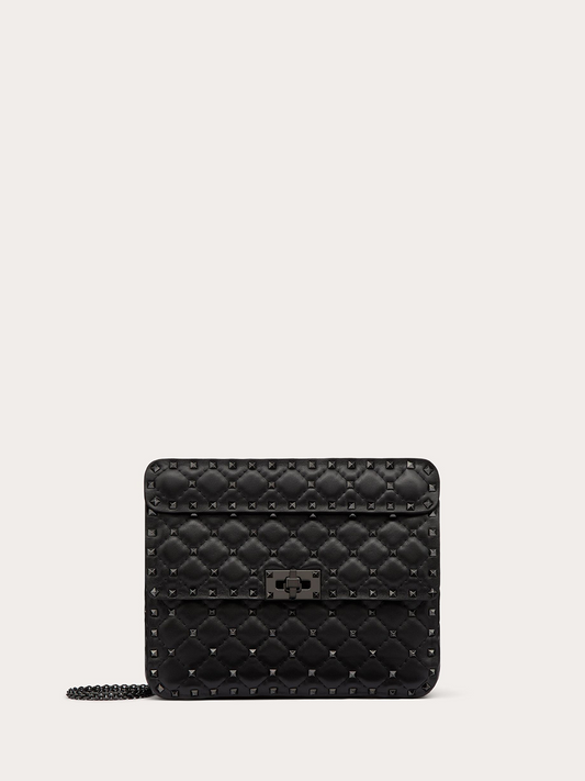 Valentino Garavani Schwarze Nappaleder Medium Rockstudt Spike Tasche