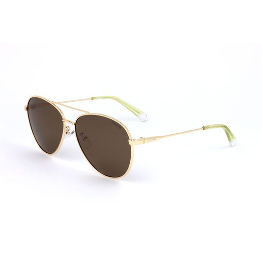 Polaroid Goldene Metall-Sonnenbrille