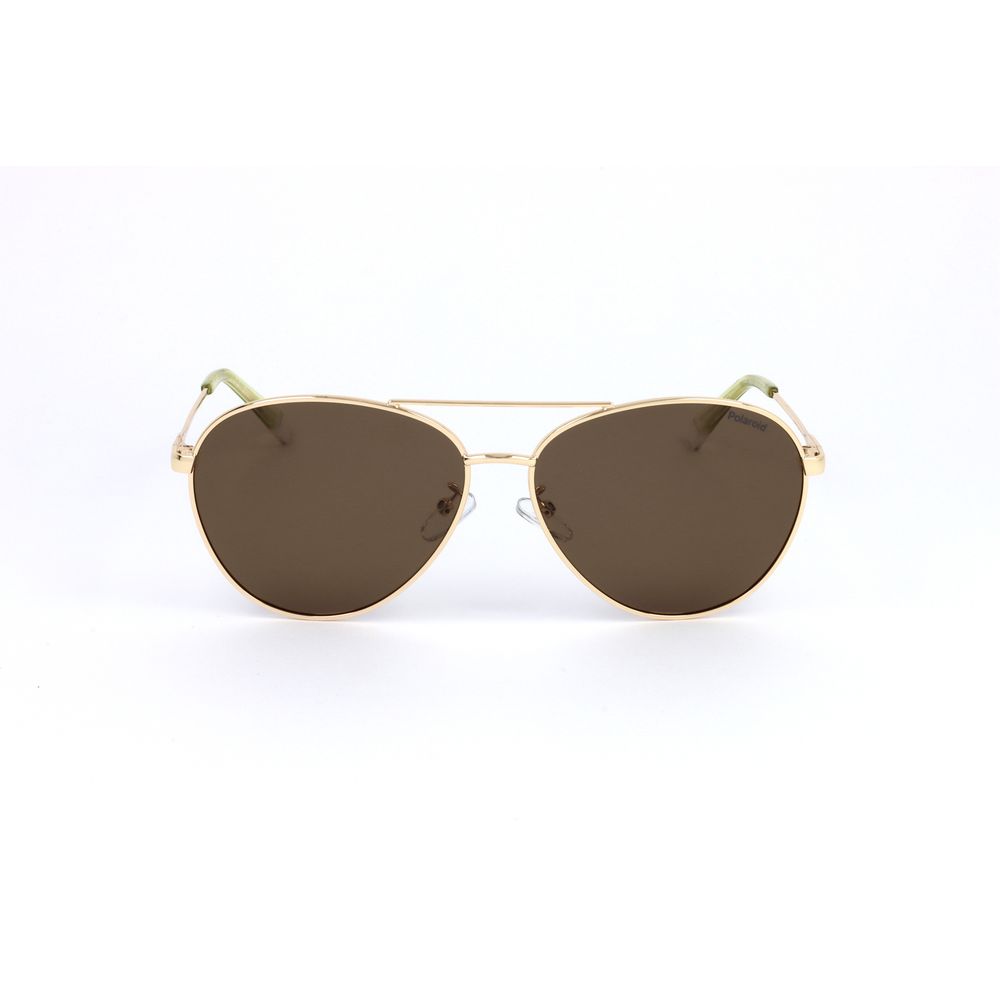 Polaroid Goldene Metall-Sonnenbrille