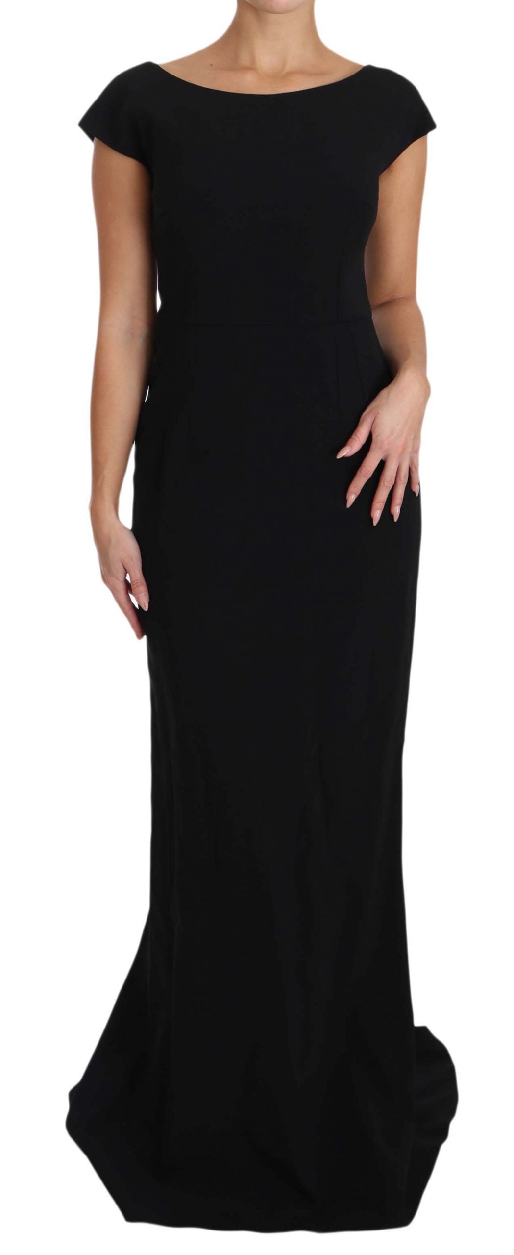 Dolce & Gabbana Schwarzes Stretch-Kleid mit Schlaghose Maxi