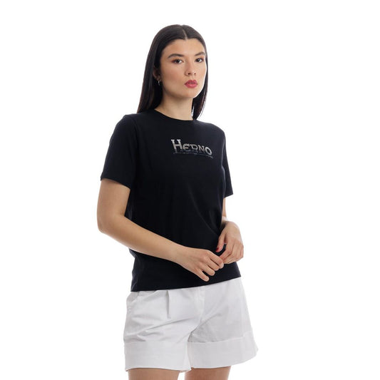 Herno Schwarze Baumwolle Tops & T-Shirt