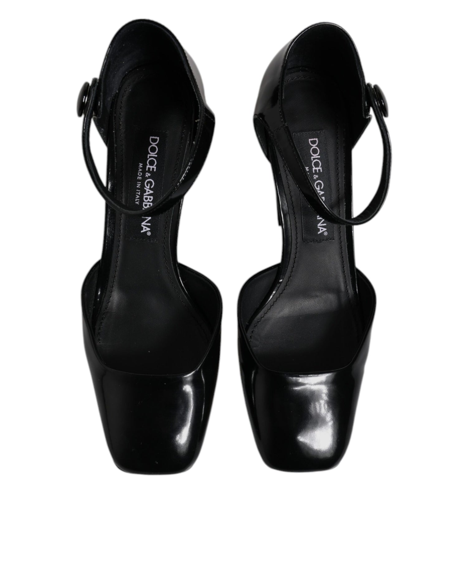 Dolce & Gabbana Schwarze Leder Jackie Riemchensandalen Schuhe