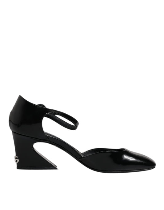 Dolce & Gabbana Schwarze Leder Jackie Riemchensandalen Schuhe