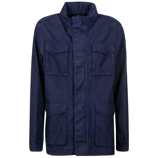 Herno Blaue Leinenjacke