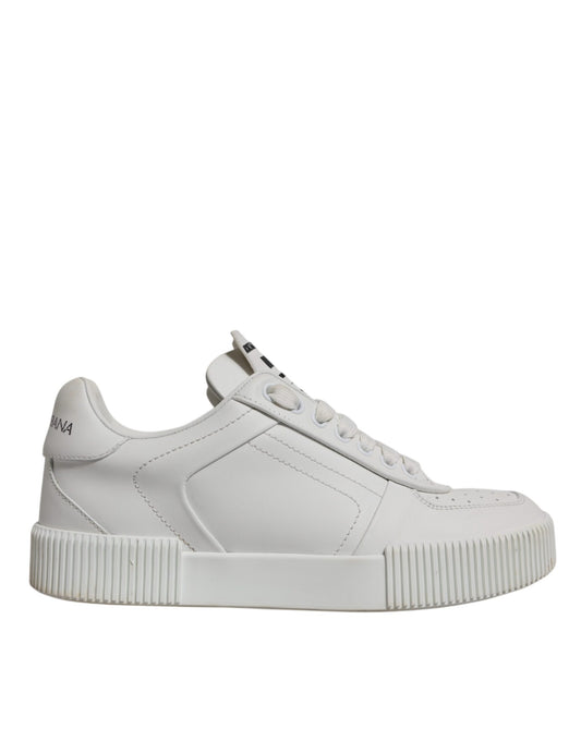 Dolce & Gabbana Weiß Miami Leder Low Top Turnschuhe Schuhe