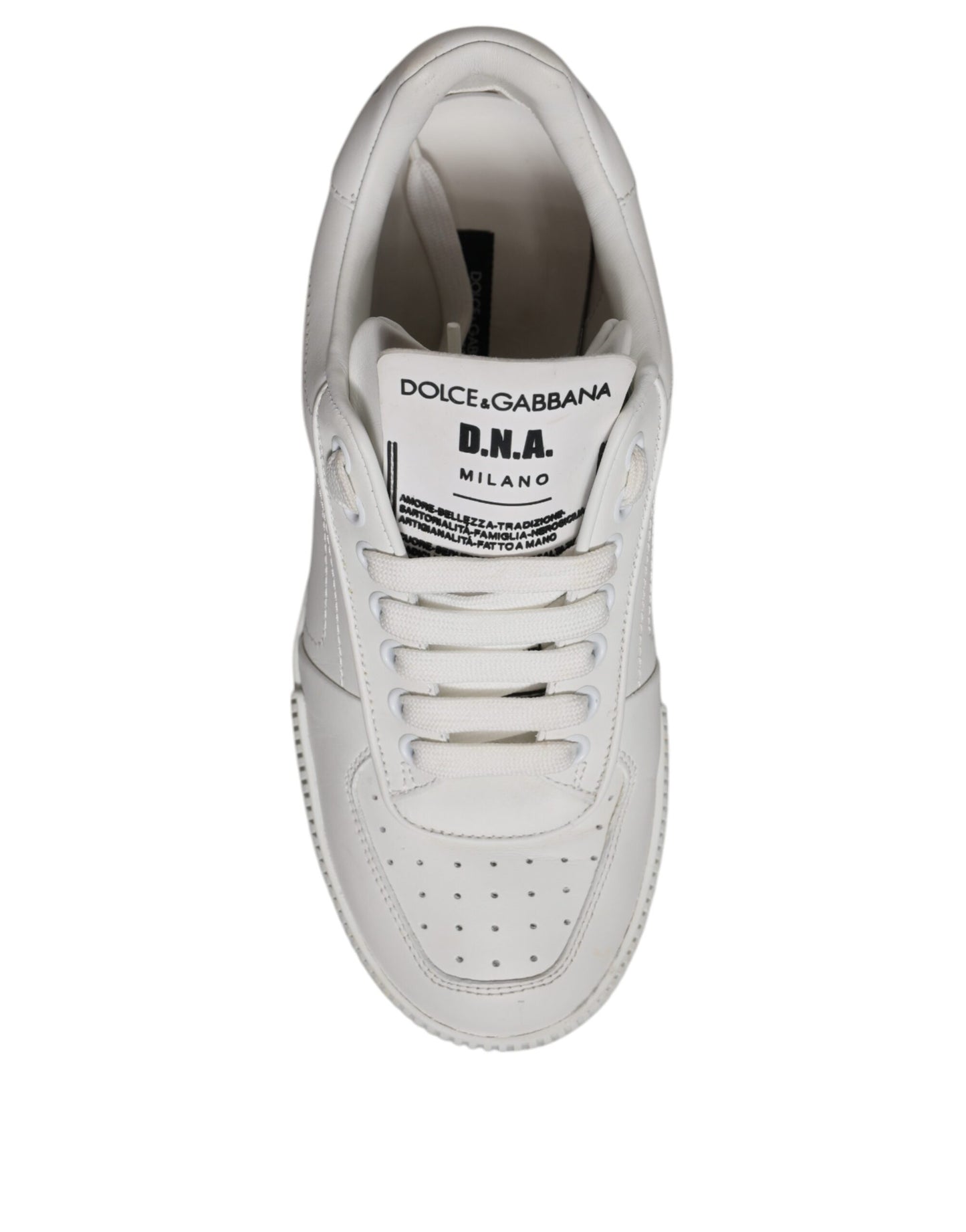 Dolce & Gabbana Weiß Miami Leder Low Top Turnschuhe Schuhe