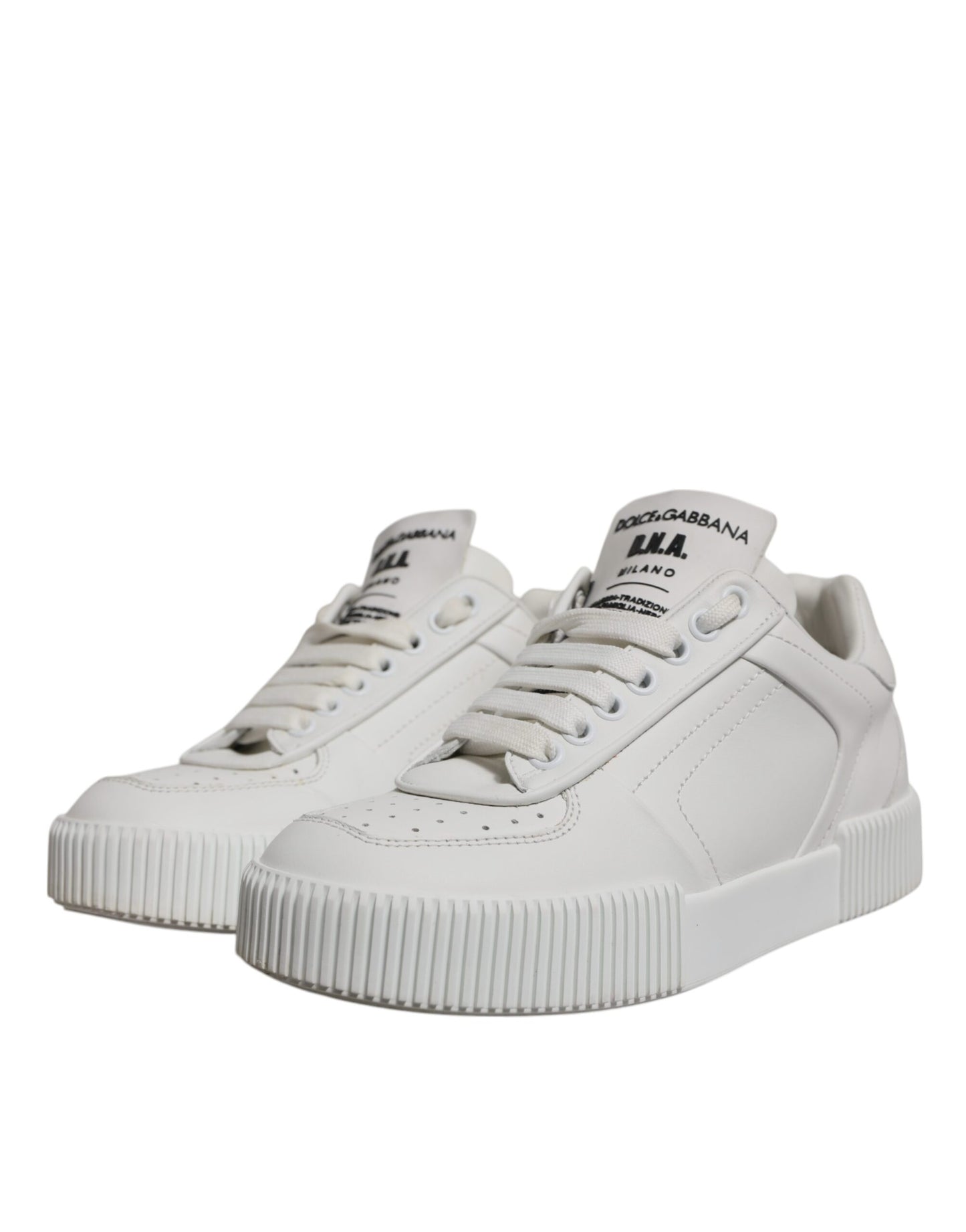 Dolce & Gabbana Weiß Miami Leder Low Top Turnschuhe Schuhe
