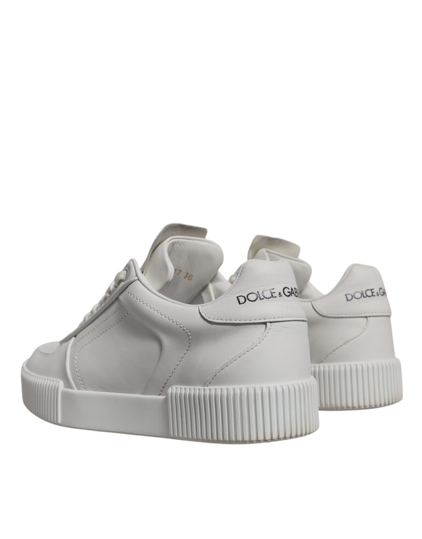 Dolce & Gabbana Weiß Miami Leder Low Top Turnschuhe Schuhe