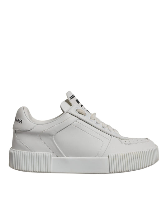 Dolce & Gabbana Weiß Miami Leder Low Top Turnschuhe Schuhe