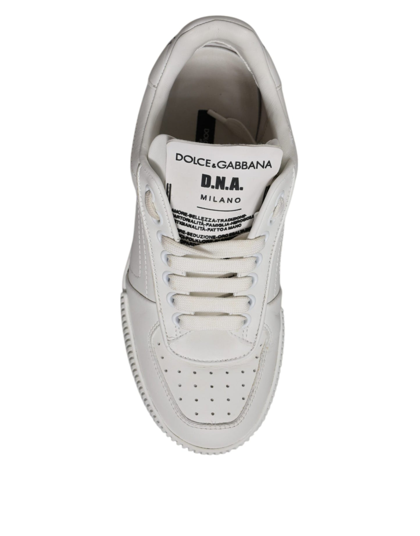 Dolce & Gabbana Weiß Miami Leder Low Top Turnschuhe Schuhe