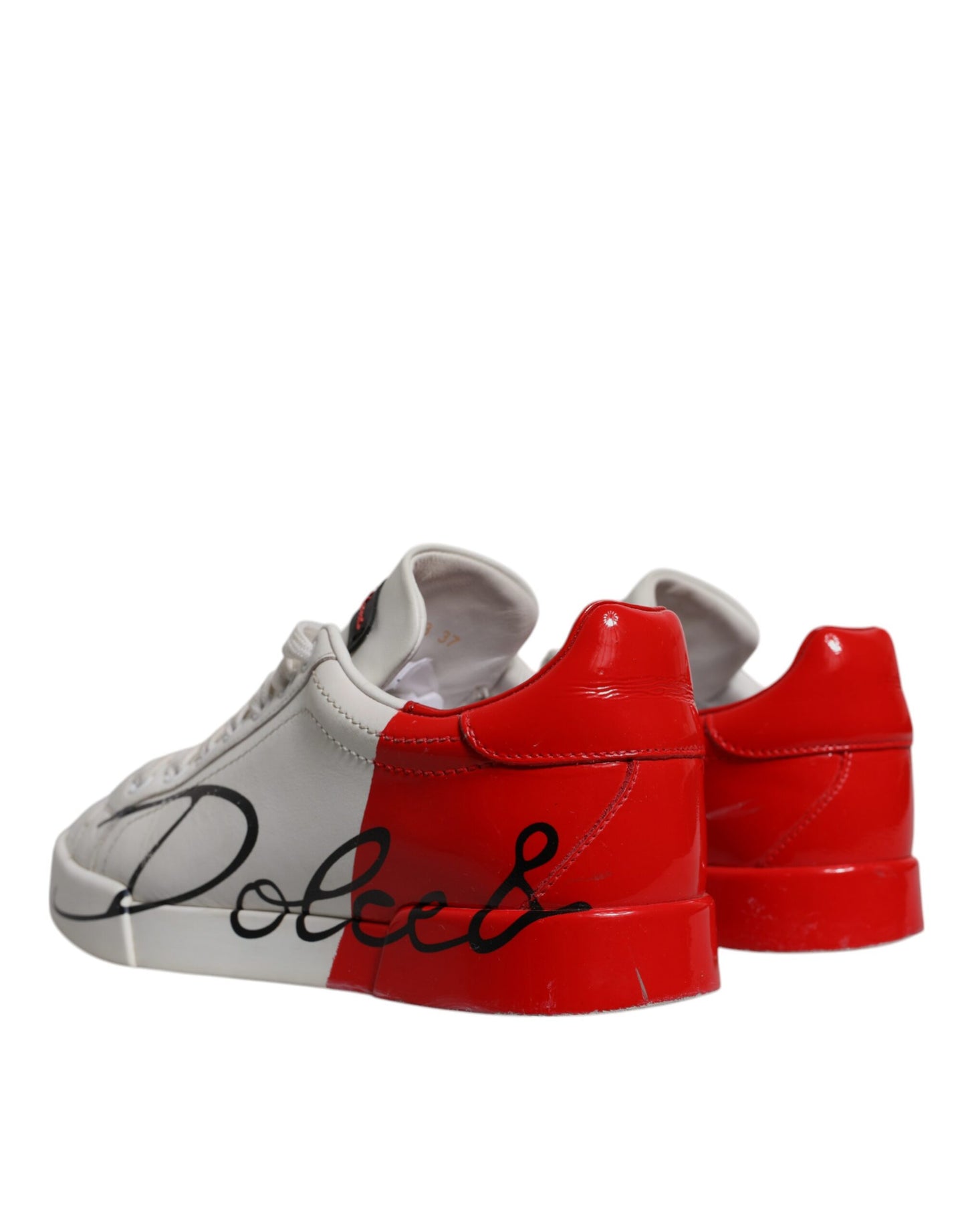 Dolce & Gabbana Weiß Rot Logo Portofino Turnschuhe Schuhe