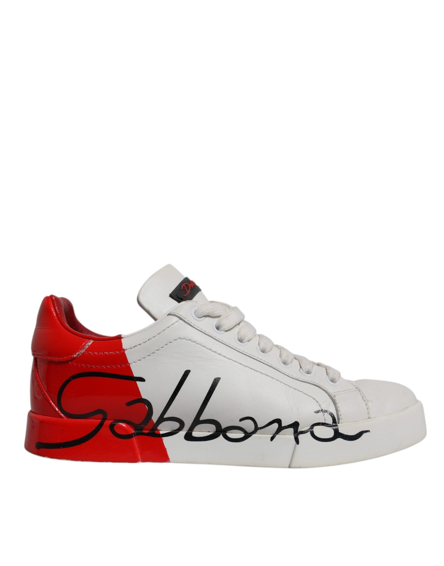 Dolce & Gabbana Weiß Rot Logo Portofino Turnschuhe Schuhe