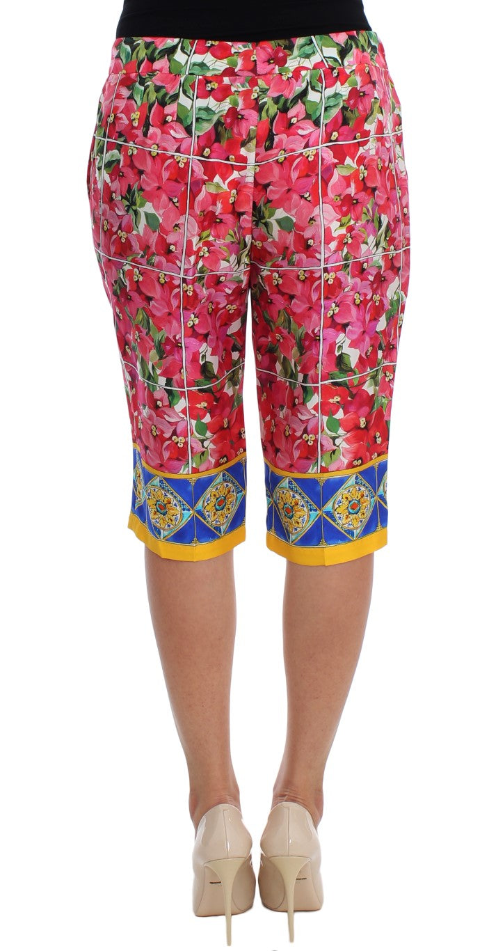 Dolce & Gabbana Multicolor Floral Knie Capris Shorts Hosen