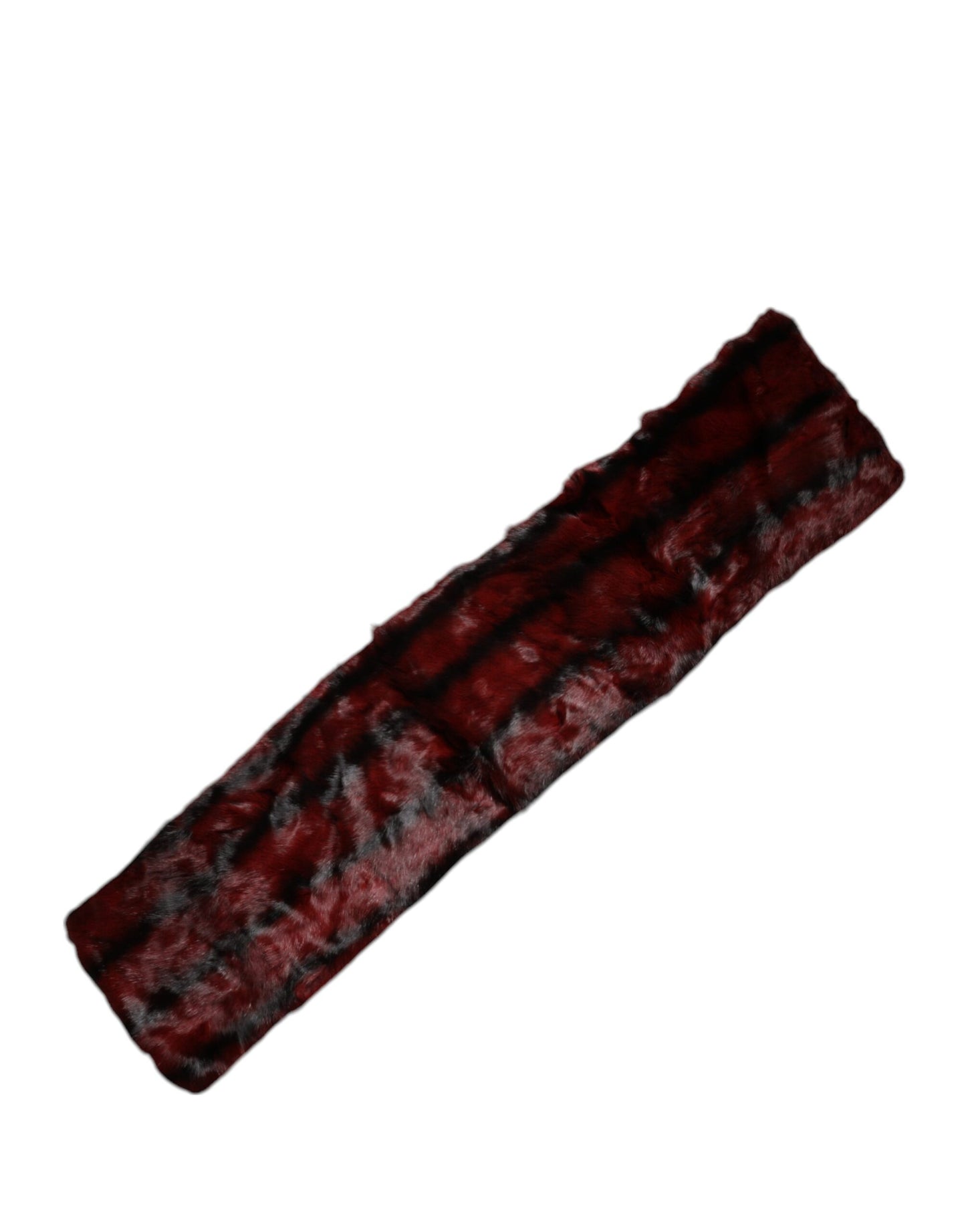 Dolce & Gabbana Schwarz Rot Gestreifter Pelz Schal Hals Wrap Schal