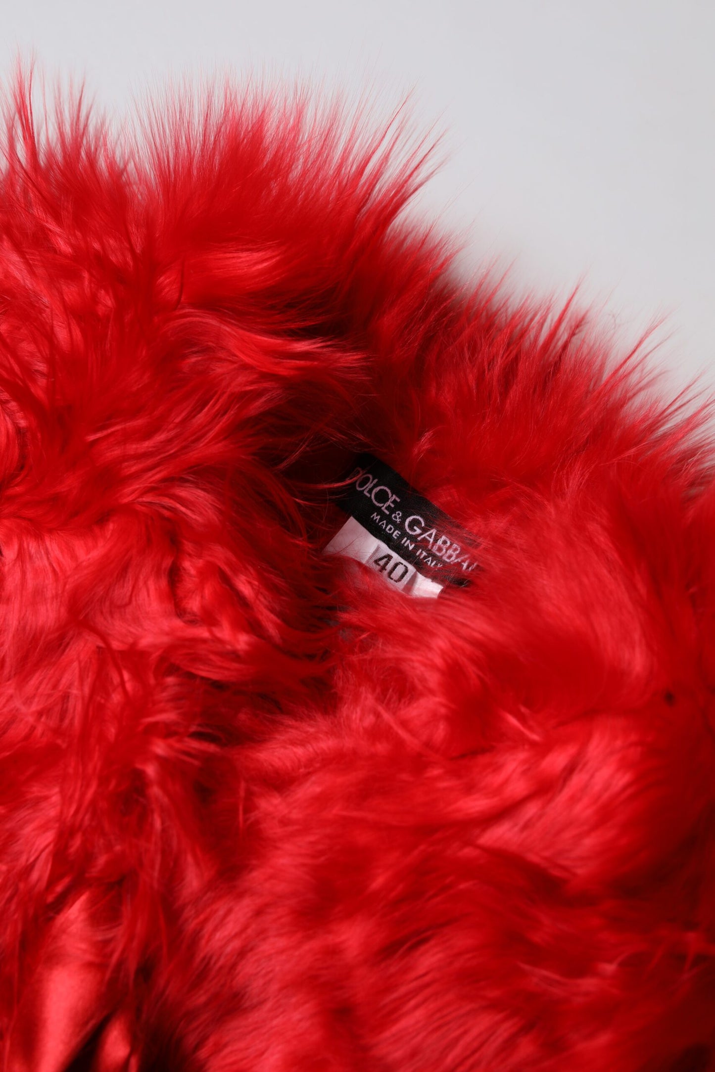 Dolce & Gabbana Roter Alpaka Pelz Frauen Halswärmer Winterschal