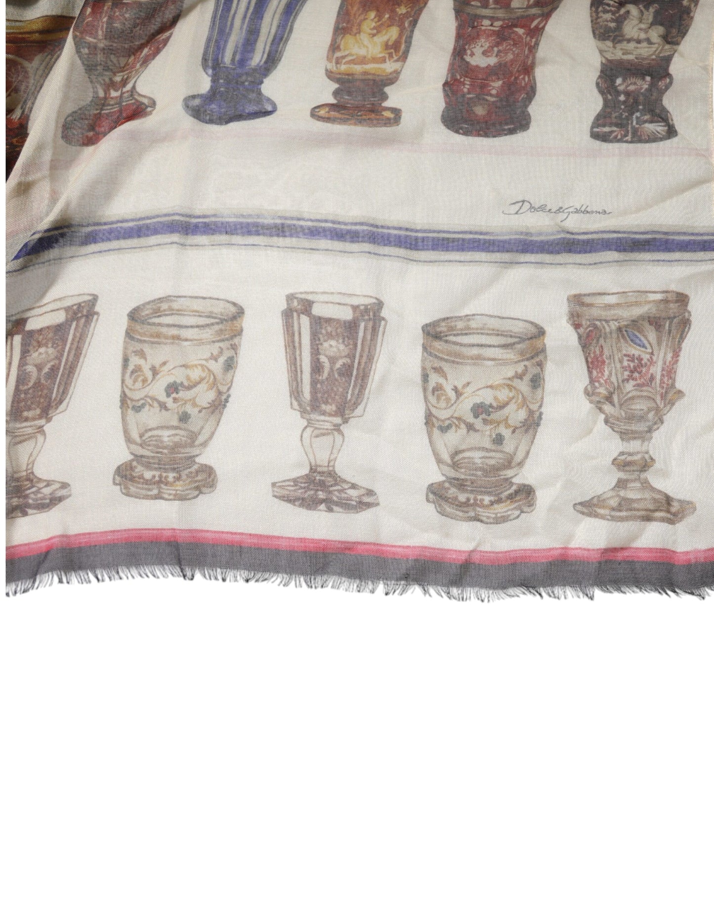 Dolce & Gabbana Multicolor Glas Kaschmir Foulard-Schal