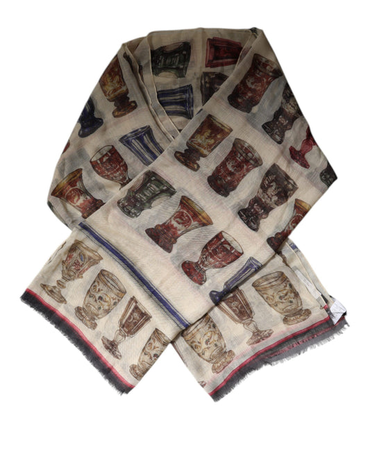 Dolce & Gabbana Multicolor Glas Kaschmir Foulard-Schal