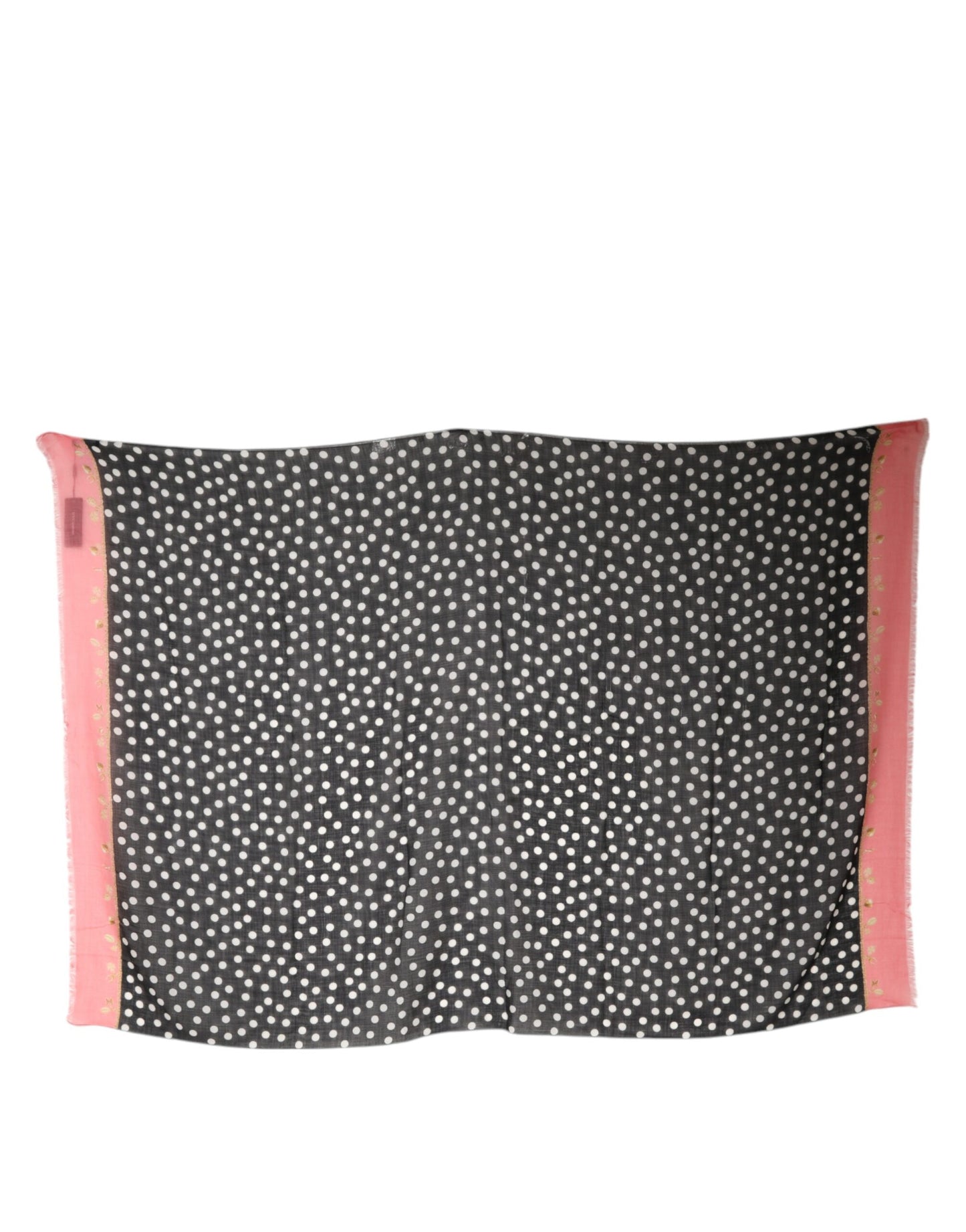 Dolce & Gabbana Schwarzer weißer Polka Dots Fransen Wickelschal